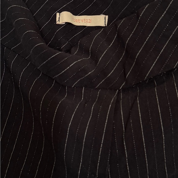 Forever 21 Black Pinstripe Flare Pants - Picture 2 of 3